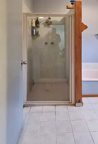 Albany Bathroom Reno - Before - Original Shower Unit