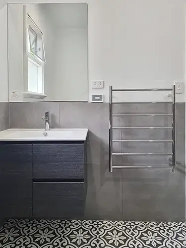 Albany Bathroom Reno - Finished - Mirror and vanity