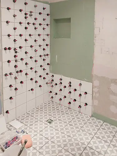 Mt Barker Reno - Tiles Installed onto Floor and Walls