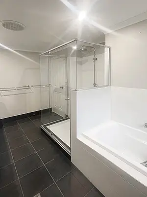 Semi-Frameless Shower Screen on Sill