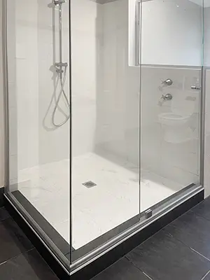 Shower Screen base on Repaired Sill