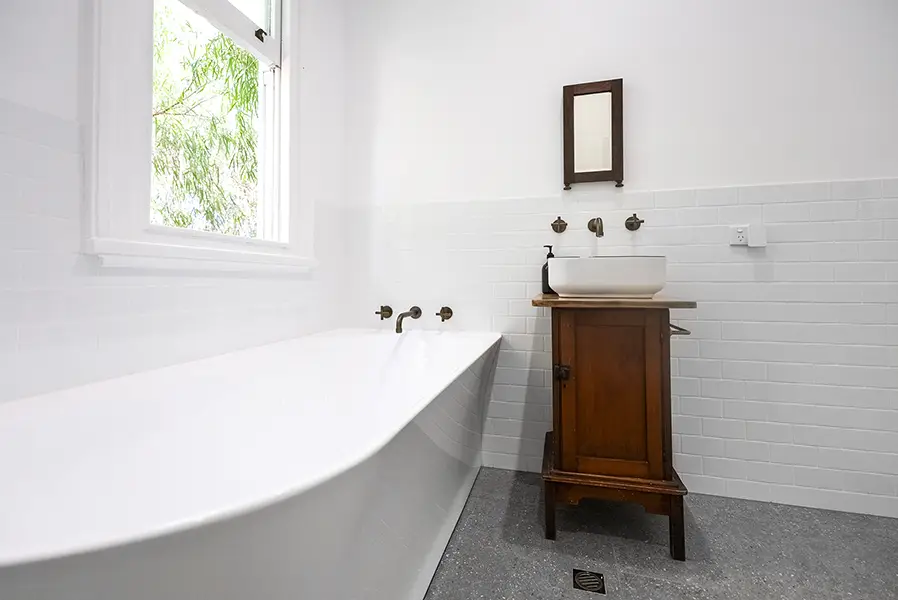 Port Albany 1920 Character Home Bath Reno - Bath Vanity and Mirror