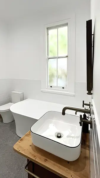 Vanity Bath Basin and Toilet - Bathroom Renovation