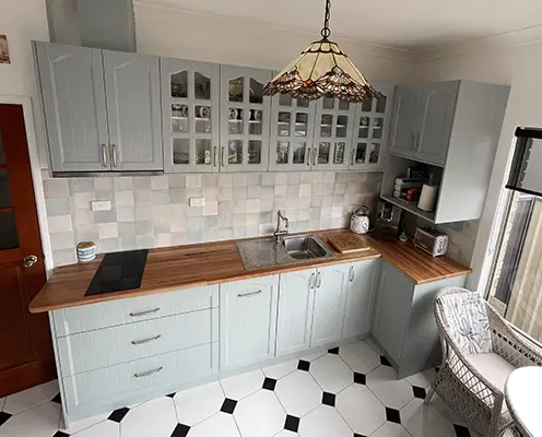 Overhead View of New Dining to Kitchen Conversion