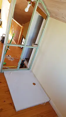 STUDY TO BATHROOM CONVERSION - Shower Tray Installed