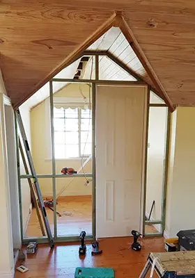 Study to Bathroom Conversion - Door Installed