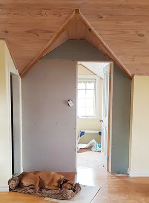 Study to Bathroom Conversion - Gyprock imstalled