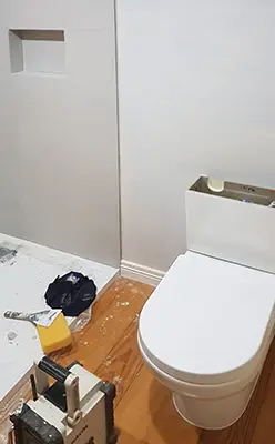 Study to Bathroom Conversion - Toilet Installed