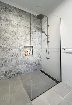 Radius Corner Shower Panel - Semi-Frameless - Robe to Ensuite